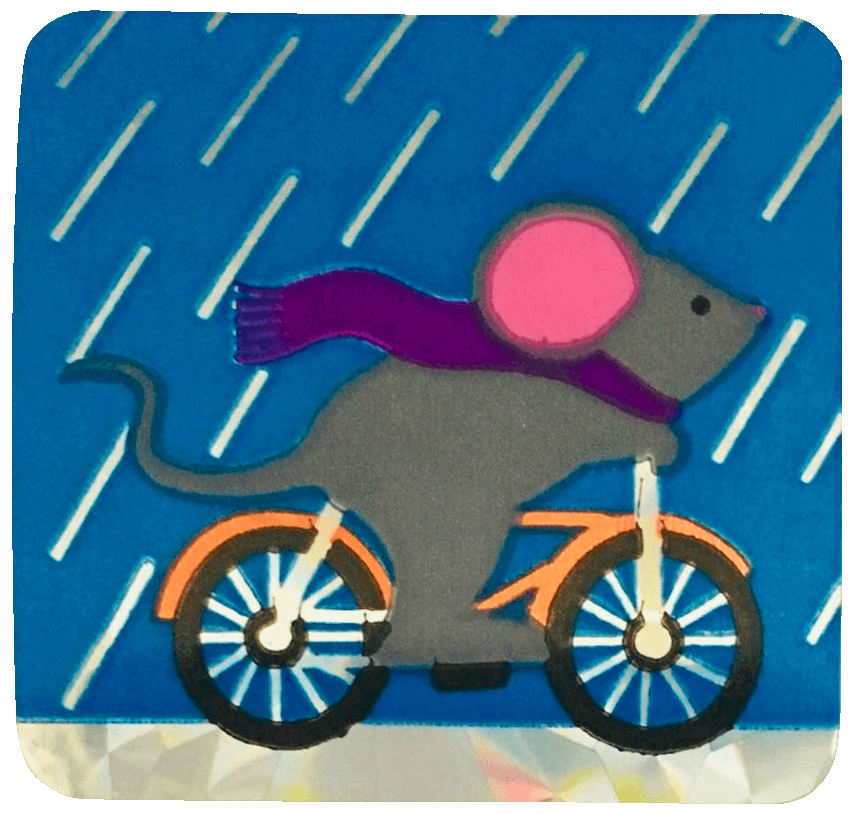 Cycling mouse sticker